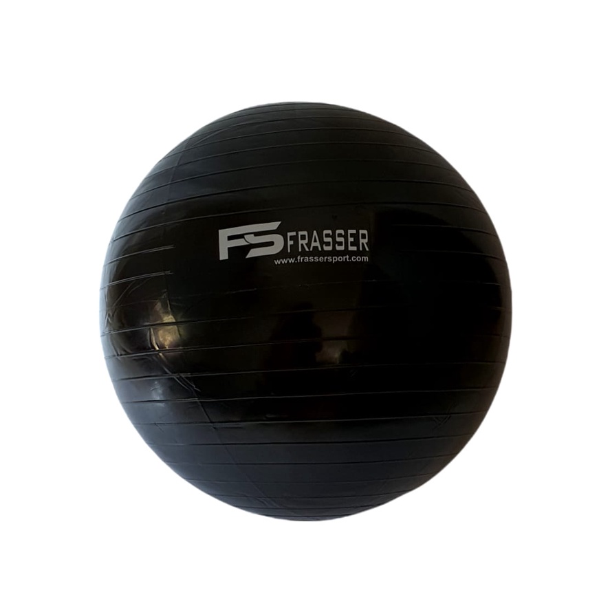 Gymnastic Ball Bola Gym Yoga Pilates Frasser 75 cm Bonus Tas Pompa Hitam