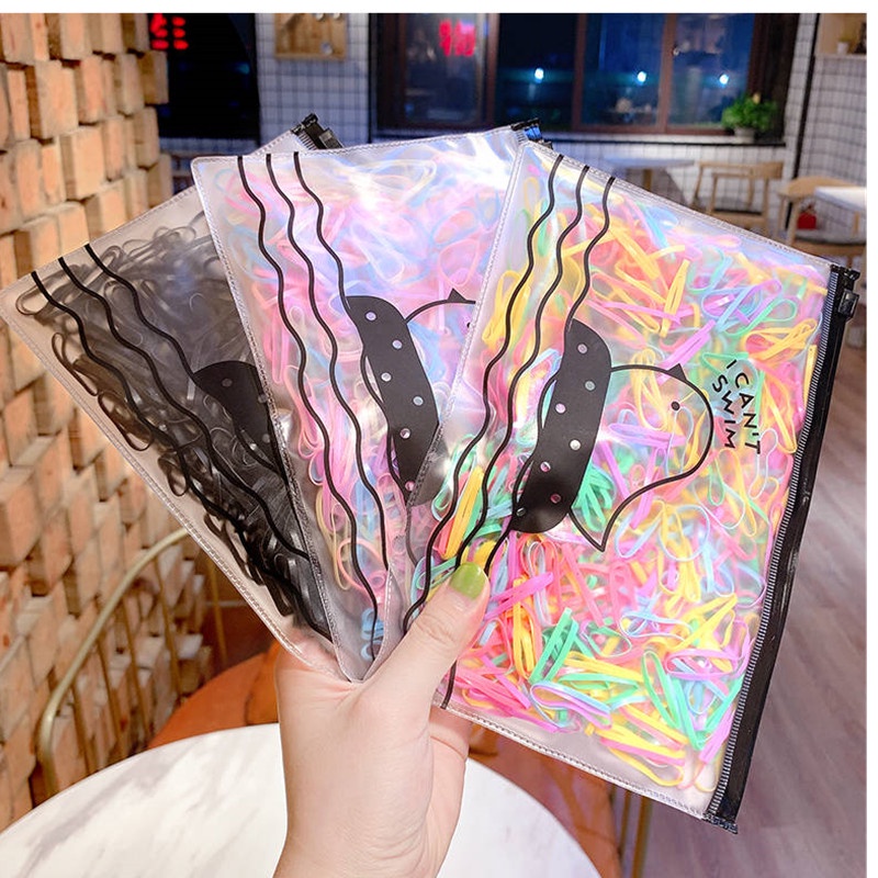 [✅READY STOCK] ❤️ Hadiah Aktivitas 500 Pcs/Tas  Kecil Sekali Pakai Karet Gelang Karet Rambut Lucu Elastis Tidak Mudah Pecah Penjualan Panas Mode