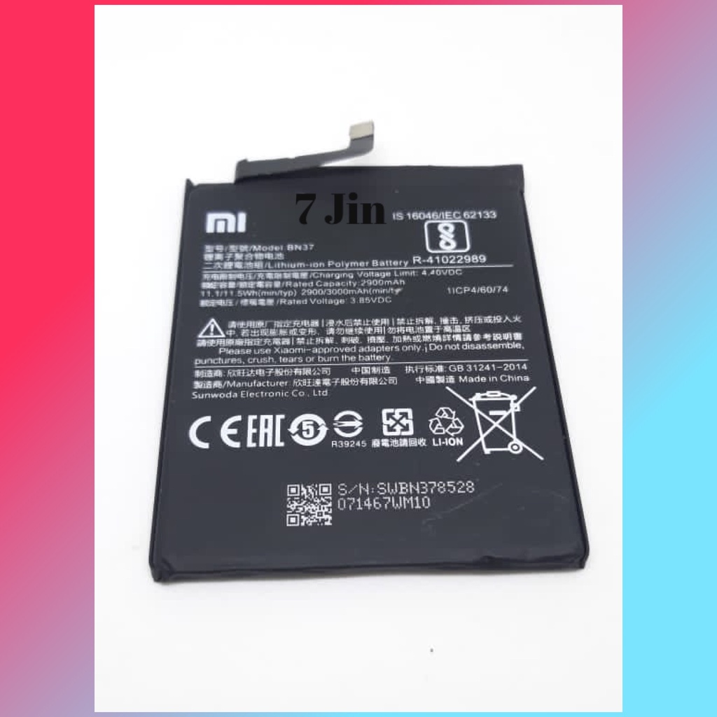 Baterai Batre Batere Battery Xiaomi Redmi 6 Redmi 6A Bn37 BN37