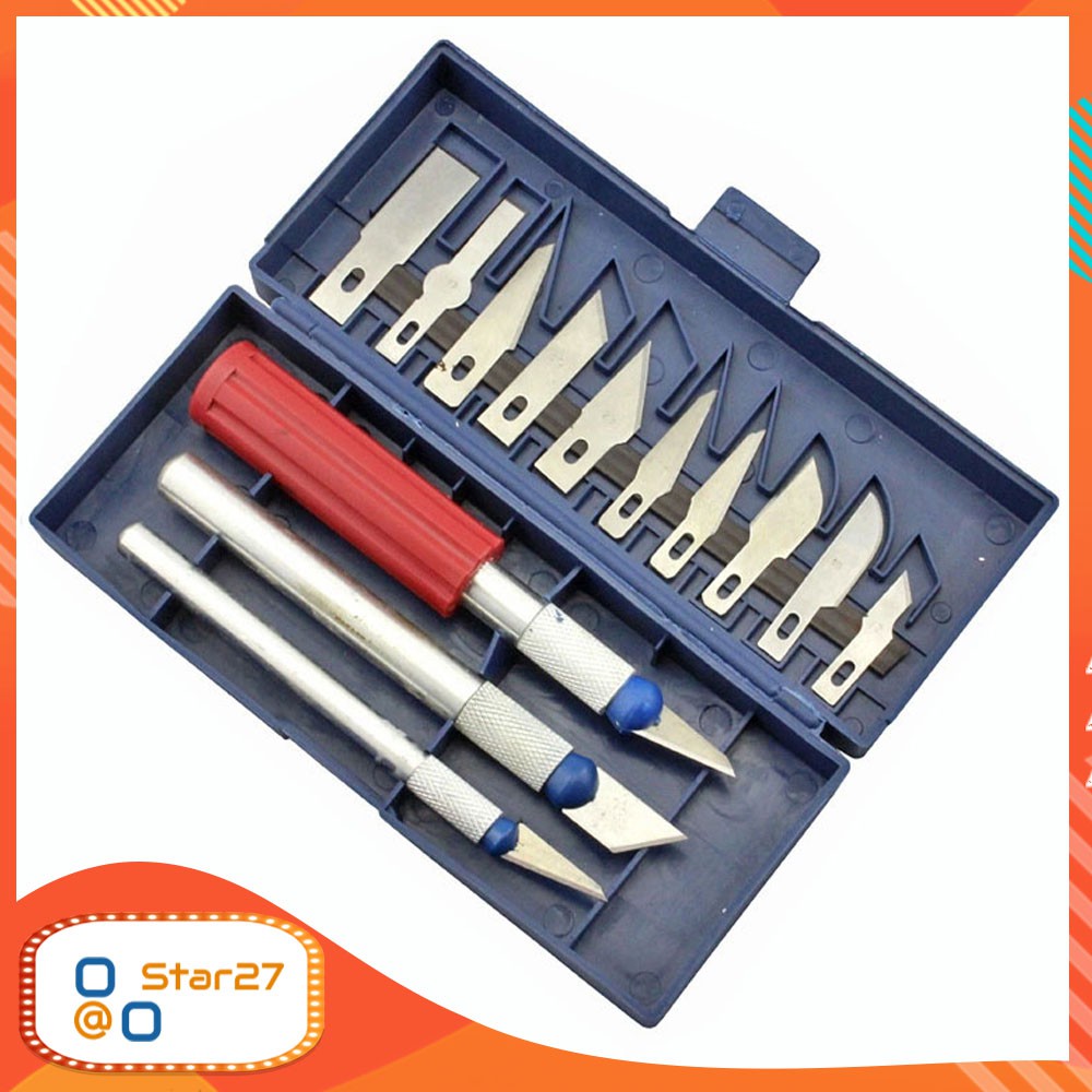 Set Pisau Ukir Seni 13 in 1 Crafting Art Knife with 3 Handle Shopee
