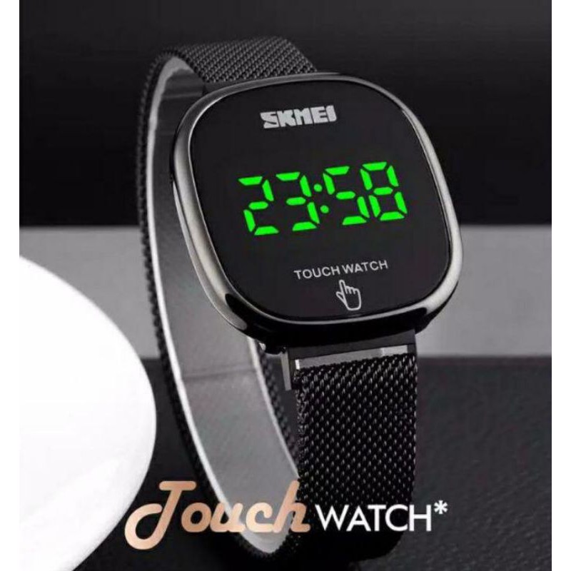 BEST SELLER  1589 Jam Tangan Wanita Original Touch Watch Led Tali Rantai Magnet