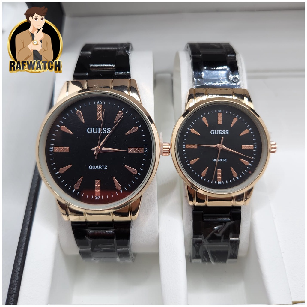 Jam Tangan Rantai Pasangan Couple Pria Wanita Premium Casual Rosegold