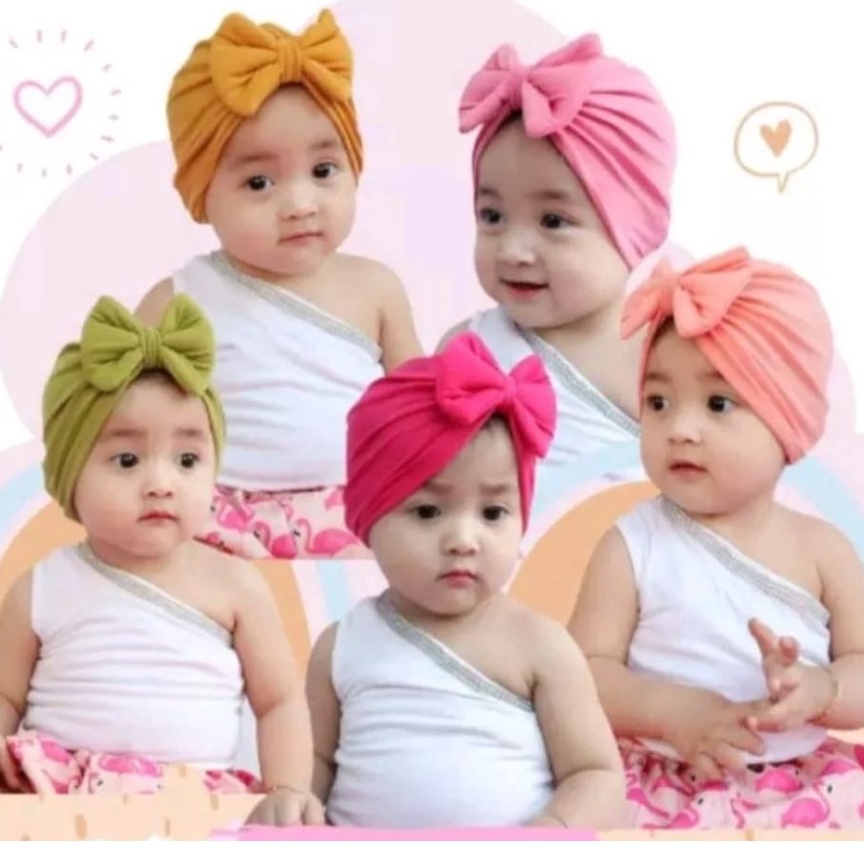 Turban Bayi Perempuan Turban Anak Perempuan Terbaru dan Lucu Usia 0-3 Tahun