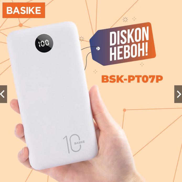 BASIKE POWER BANK 20000 MAH 10000 MAH POWERBANK DUAL USB MURAH MINI - PT07P 10000MAH