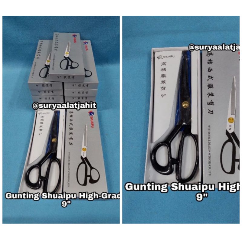 Gunting Shuaipu 9in/22.5cm gg dilapis karet hitam =rp.55.000/1pcs