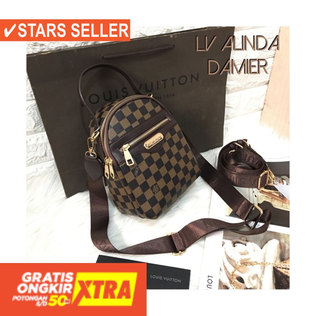 ORIGINAL TAS LV ALINDA SUPER PREMIUM / RANSEL 3 FUNGSI / JAMJO