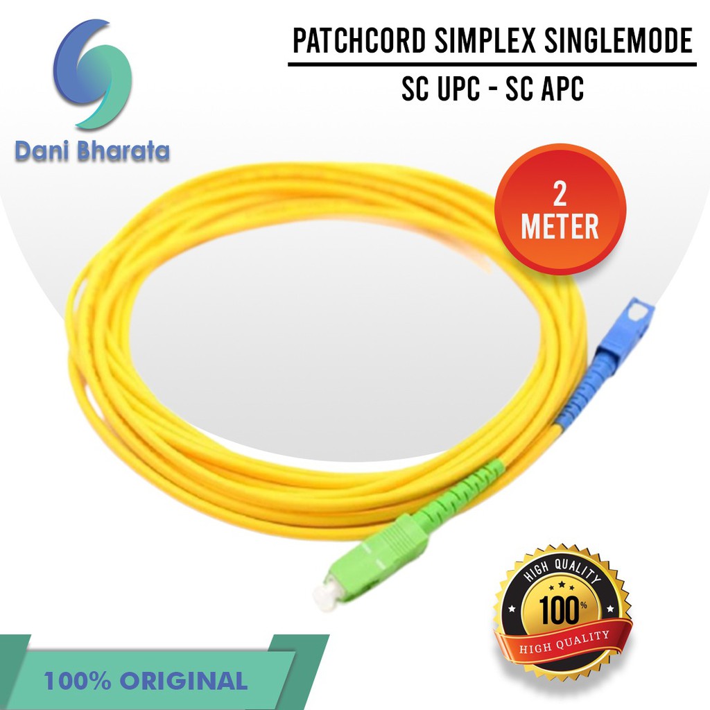 Patchcord SC Apc - SC Upc Patch Cord Fiber Optic SC-SC Patchcore 2 Meter