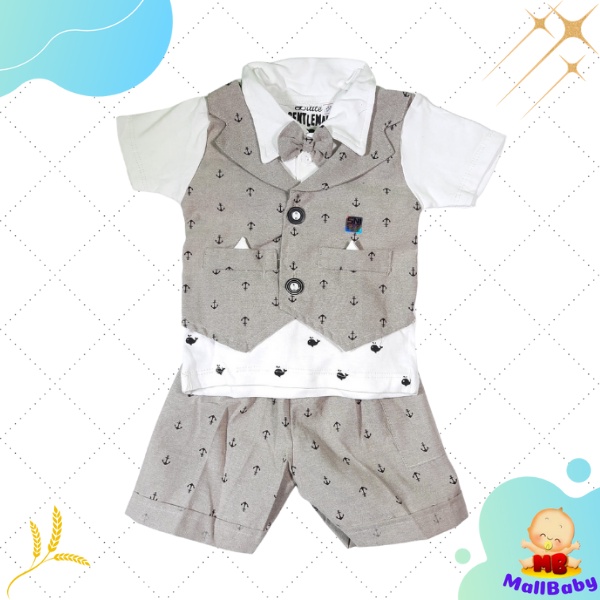 Baju Pesta Bayi Laki Laki Baru Lahir 0 1 2 3 4 5 6 Bulan Setelan Jas Tuxedo Baby Bepergian Jack