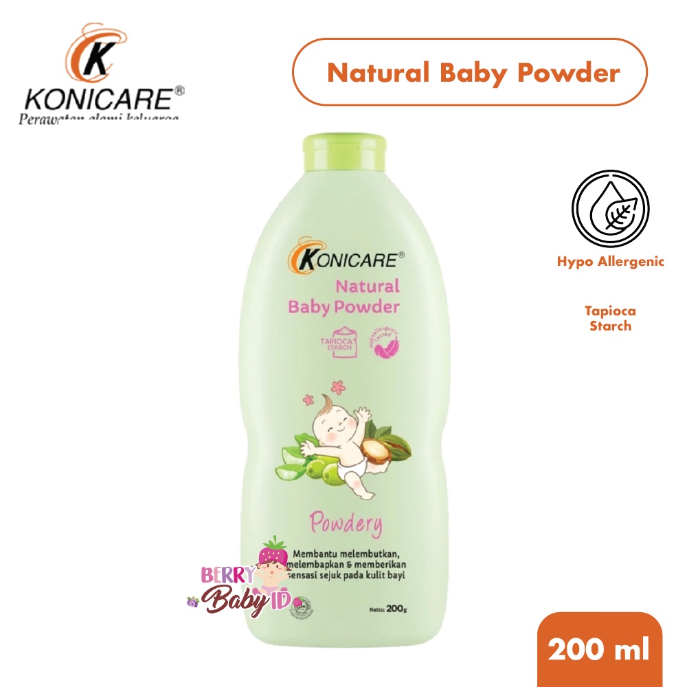 Konicare Natural Baby Powder Bedak Tabur Bayi Powdery Fresh 100 200 gr Berry Mart