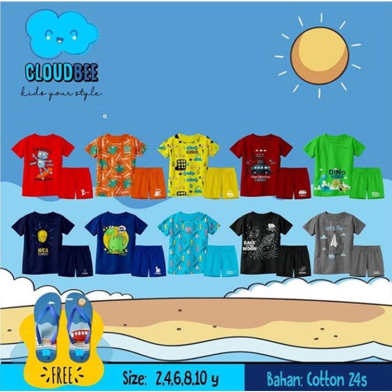 Setelan CLOUD BEE GRATIS SANDAL