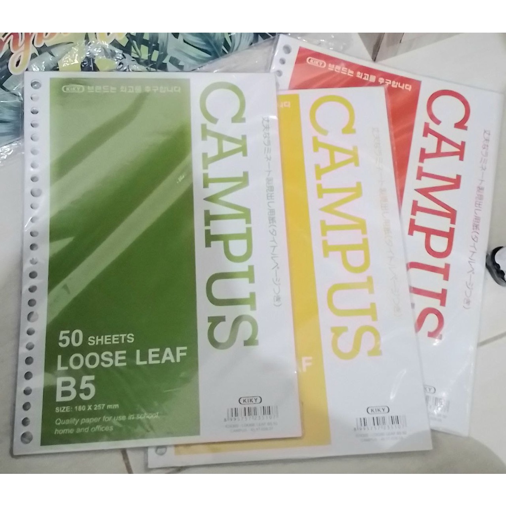 

kiky isi binder Putih Garis / loose leaf B5 50 Lembar
