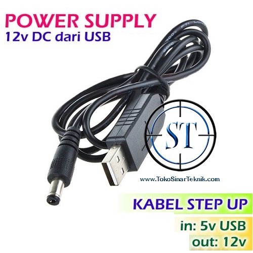 Kbel USB Power Supply Boost Line Dc 5V To 12v Step Up Converter Adapter Modem Router Adaptor TP link Indihome Huawei