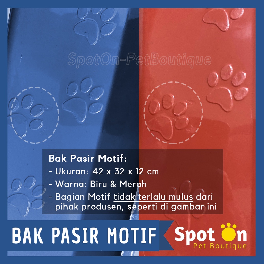 Bak Pasir Kucing Motif Paw Jumbo 52 x 38 x 17 Cm | Bak Pasir Besar Bak Hidroponik | Cat Litter XXL XL L M S