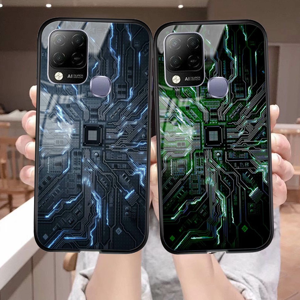[M2] Hardcase Glass Kaca INFINIX HOT 10S Casing Hp HOT 10S - Case Hp HOT 10S - Casing Pelindung Hp -