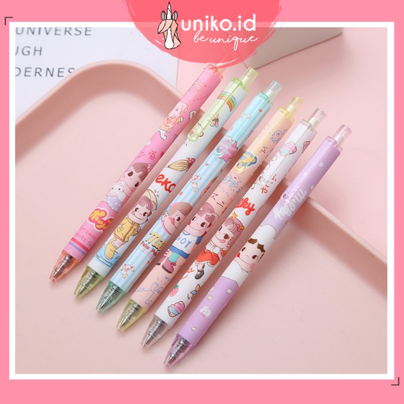 

UNIKO.ID - PULPEN MEKANIK KARAKTER MILKY PEN CUTE PENA LUCU KARTUN TINTA GEL BLACK 0.5MM