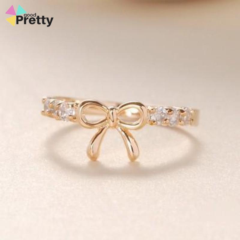 Cincin Desain Pita Hias Berlian Gaya Simple Untuk Wanita - PD