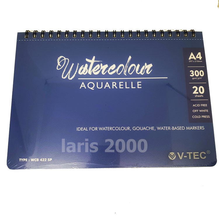 

Spiral Watercolor Book / Buku Sketsa A4 V-tec