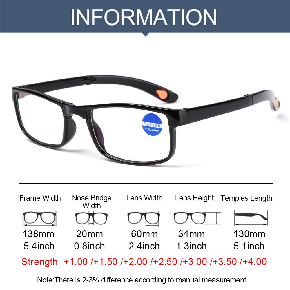 Lily Kacamata Baca Lipat Vision Care Ultralight PC Frame Flat Mirror Eyewear