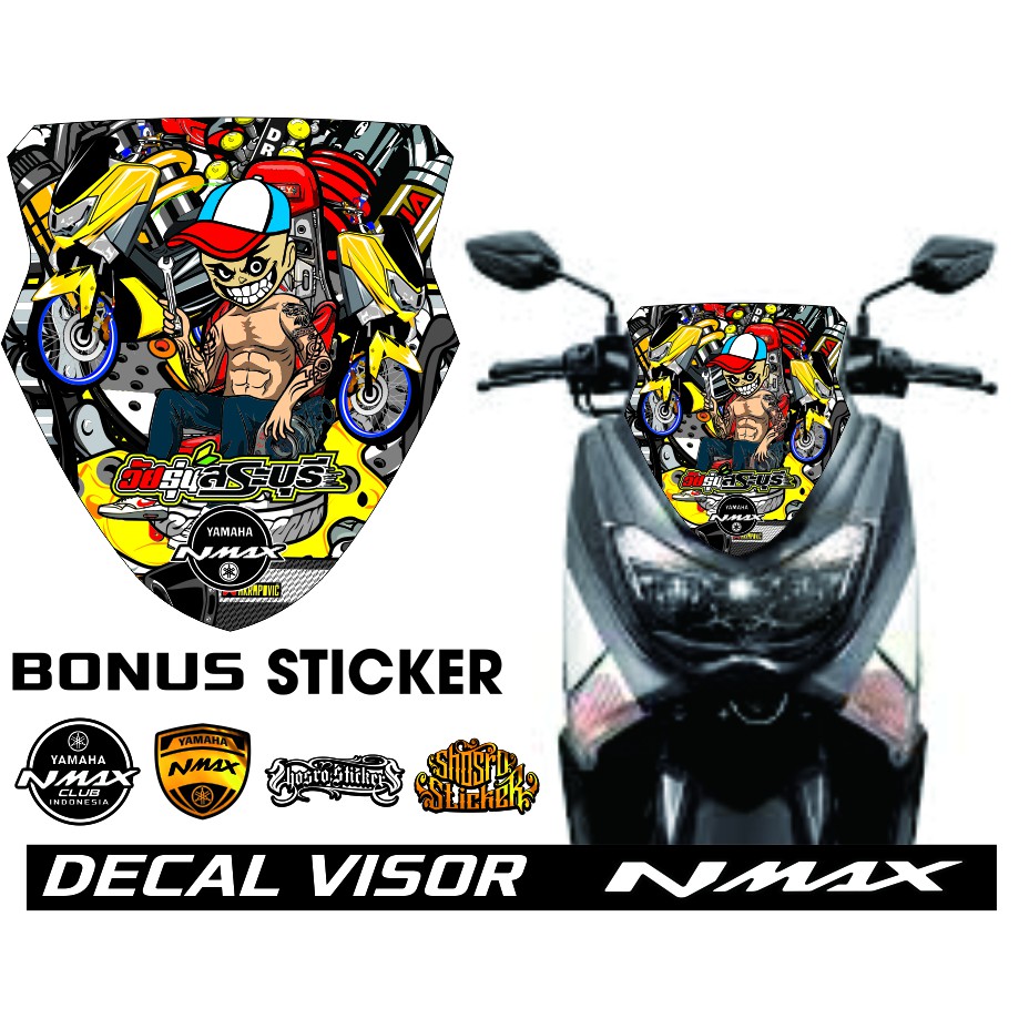 STICKER PISOR NMAX STRIPING VARIASI VISOR NMAX DECAL POLET STICKER NMAX VISOR STICKER VARIASI