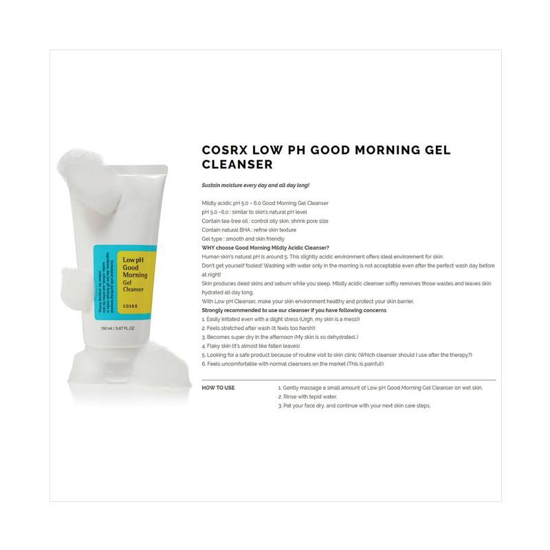 Cosrx Low pH Good Morning Gel Cleanser Original BPOM Skincare Pembersih Wajah Cleansing Foam Cosrx