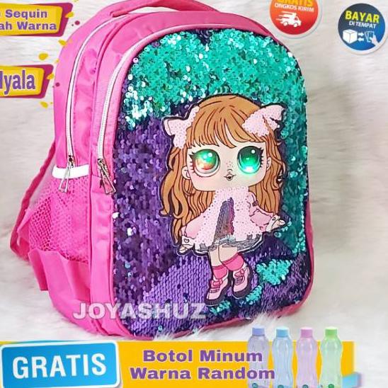 CGSN Tas LOL LED Sequin Usap Lampu / Tas LOL Payet Bling Bling / Tas Karakter Lol Sequin LED _