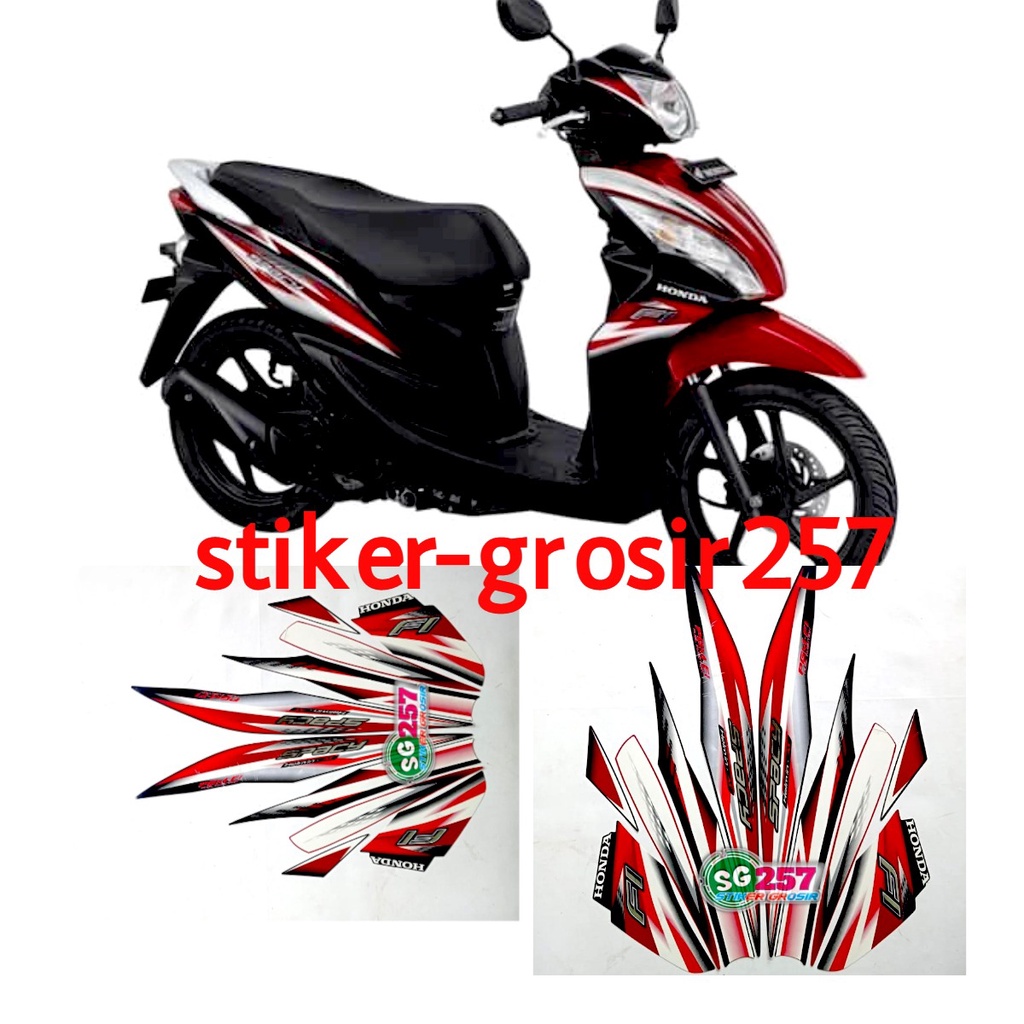 STIKER STRIPING LIS LES BODY HONDA SPACY FI 2013 2014 WARNA HITAM MERAH