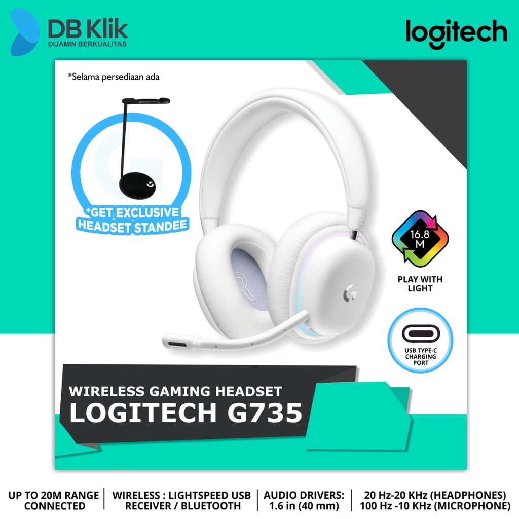 Headset Gaming Logitech G735 LIGHTSPEED Wireless Bluetooth 981-001084