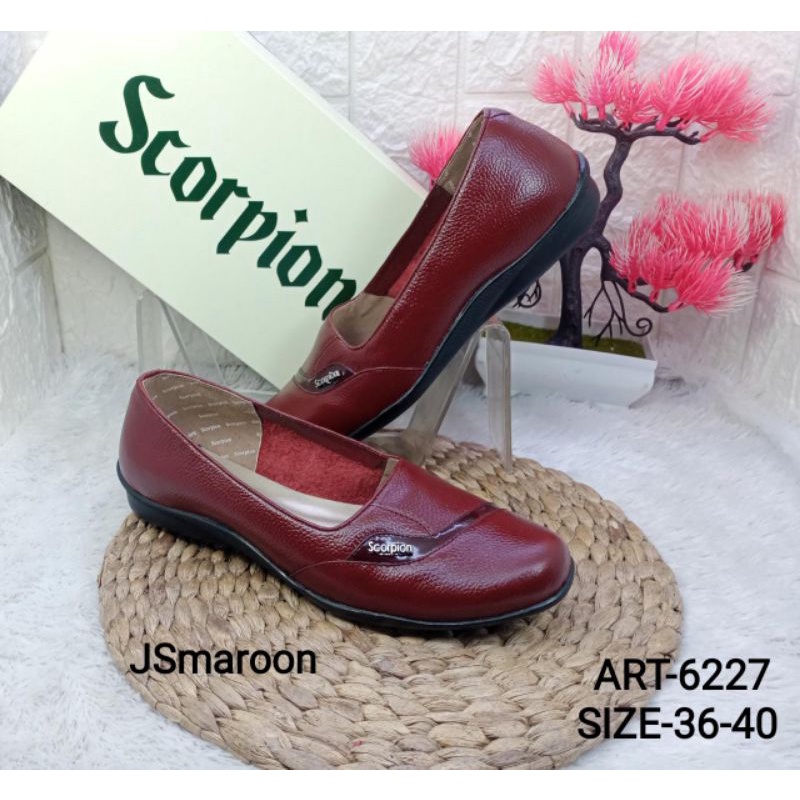 SEPATU KULIT ASLI WANITA KERJA FORMAL SCORPION 6227