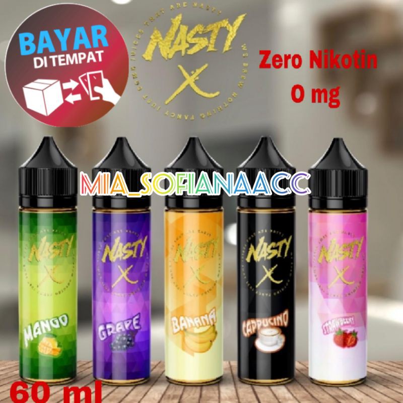 LIQUIDS FREEBASE  60ml NASTY X NON NIKOTIN 5 RASA HARGA PER BOTOL