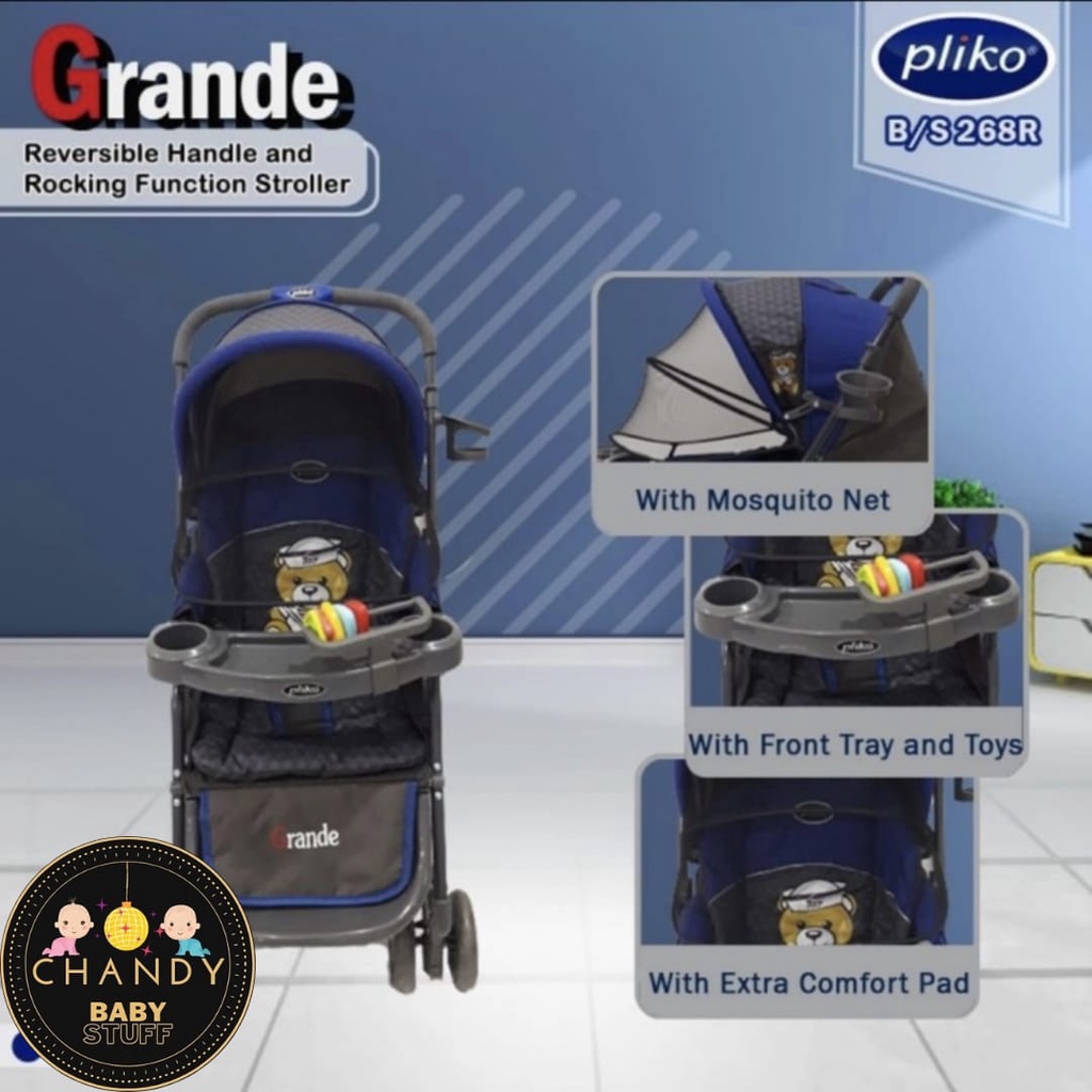 STROLLER BABY PLIKO GRANDE 268R KERETA BAYI MULTIFUNGSI 4IN1