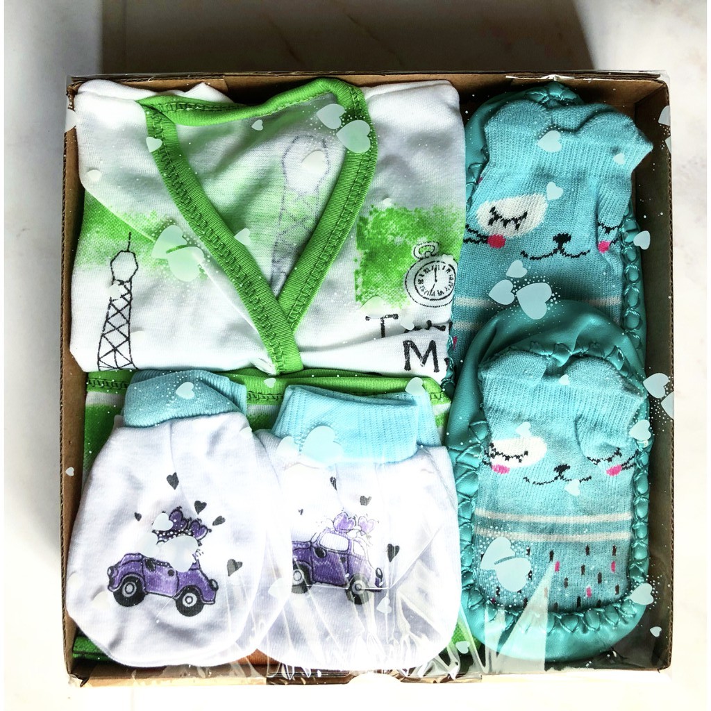 [SET 05]Hampers bayi/baby hampers baju bayi paket hampers parcel/parsel kado bayi lahiran murah-Hijau