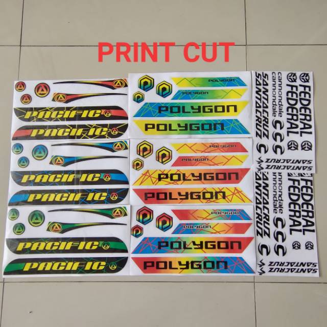  Stiker  frame sepeda  speda Polygon pacific  federall 