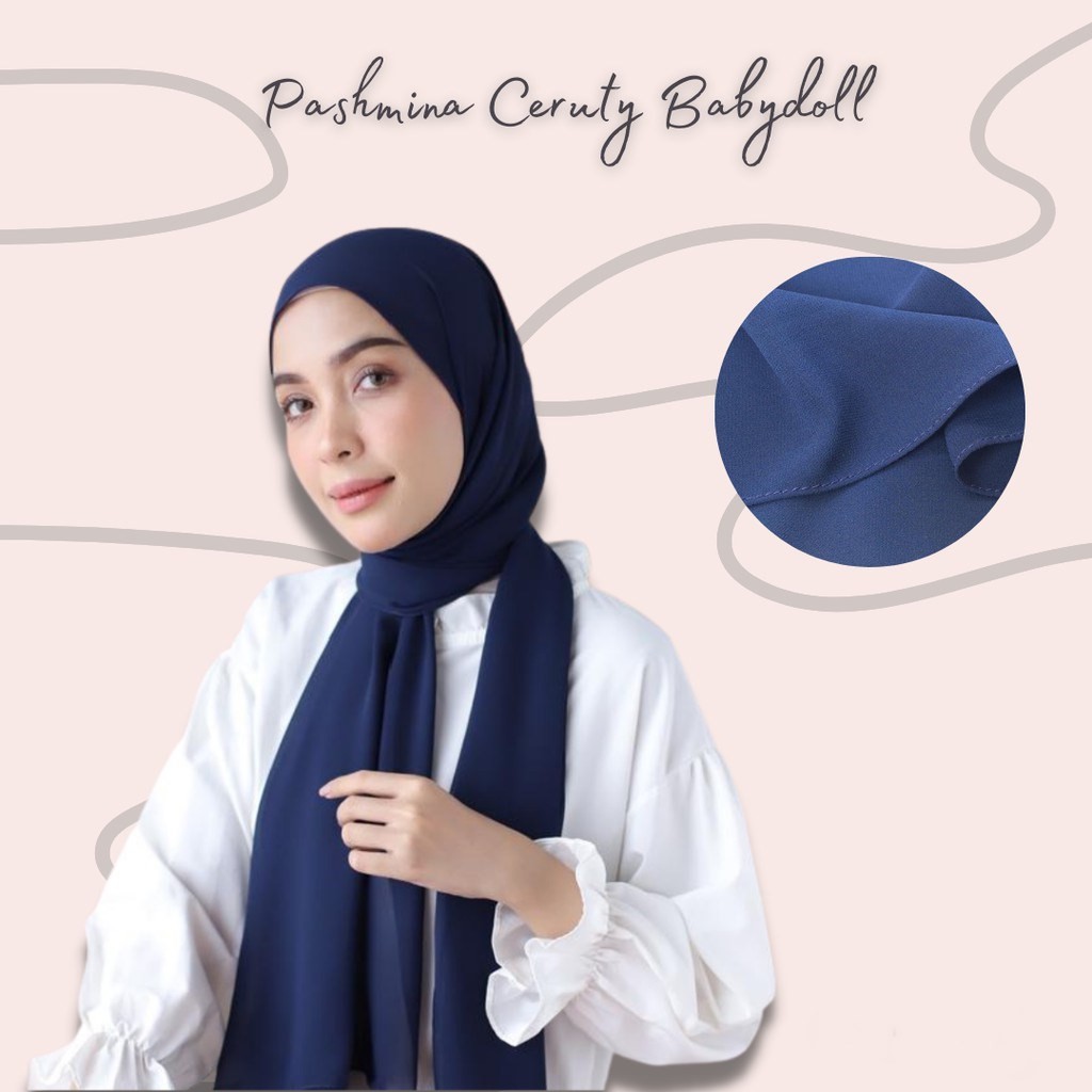 Pashmina Ceruty Babydoll Premium UK 200x75cm Limited Edition