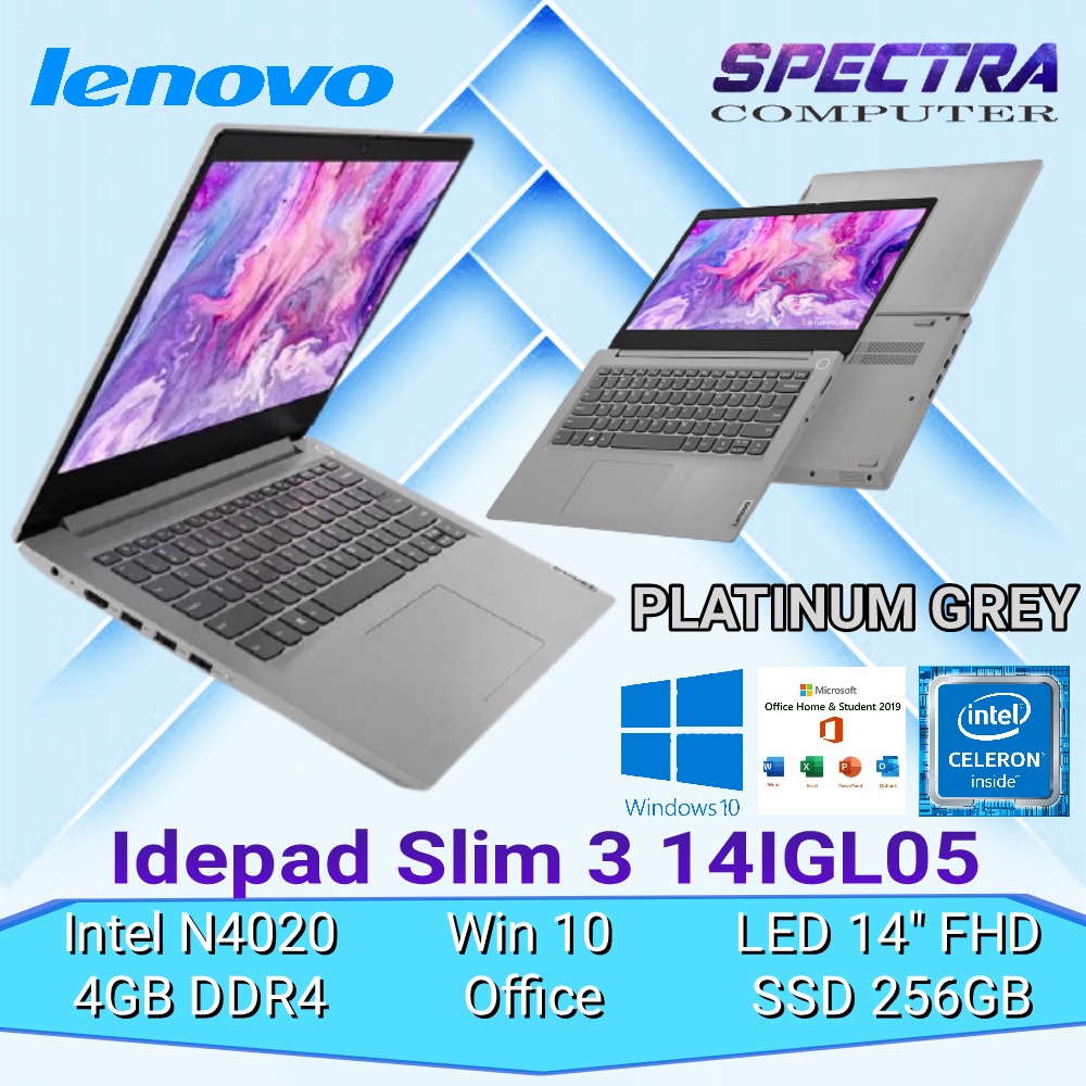 Jual Lenovo Ideapad Slim 3 14igl05 Grey N4020 4gb Ssd 256gb Win Ohs Shopee Indonesia