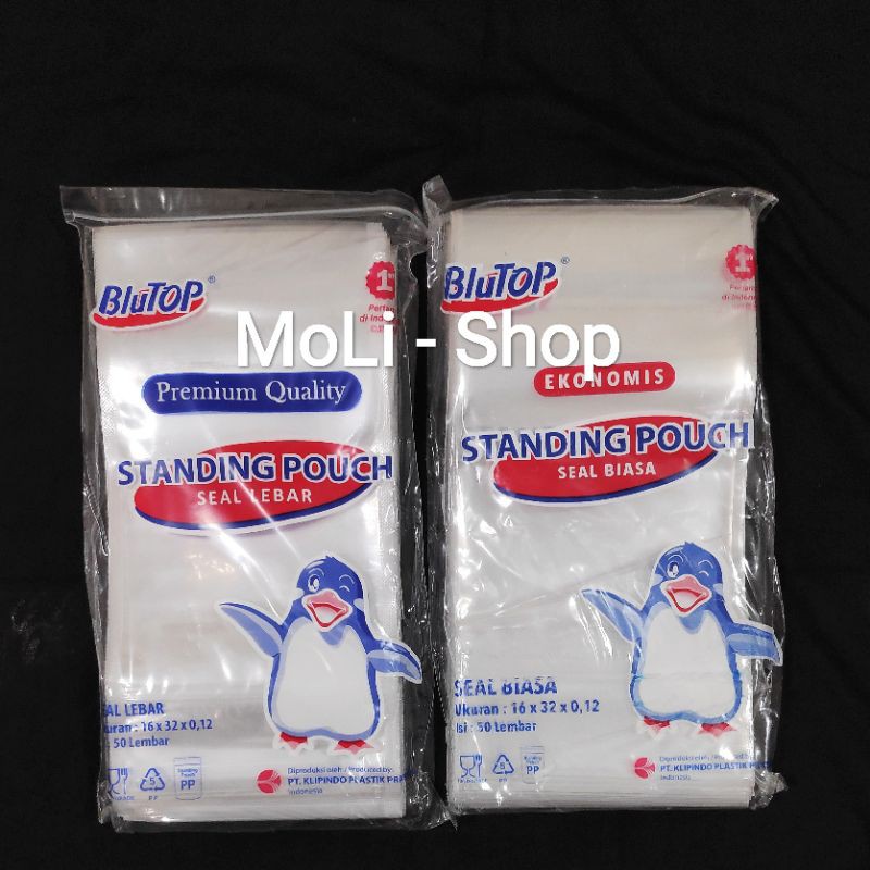 Standing Pouch 16x32cm/ Zipper/ plastik Klip berdiri /kemasan berdiri