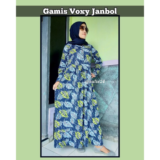 GAMIS VOXY MOTIF DAUN JANBOL/ HOMEDRES/ DRES RUMAHAN