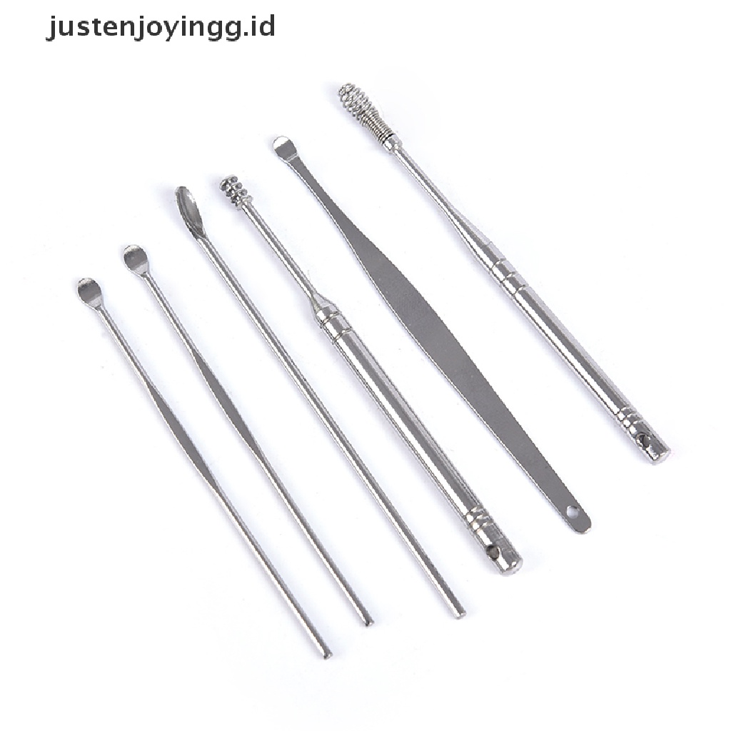 6 Pcs / Set Alat Pembersih Telinga Bahan Stainless Steel