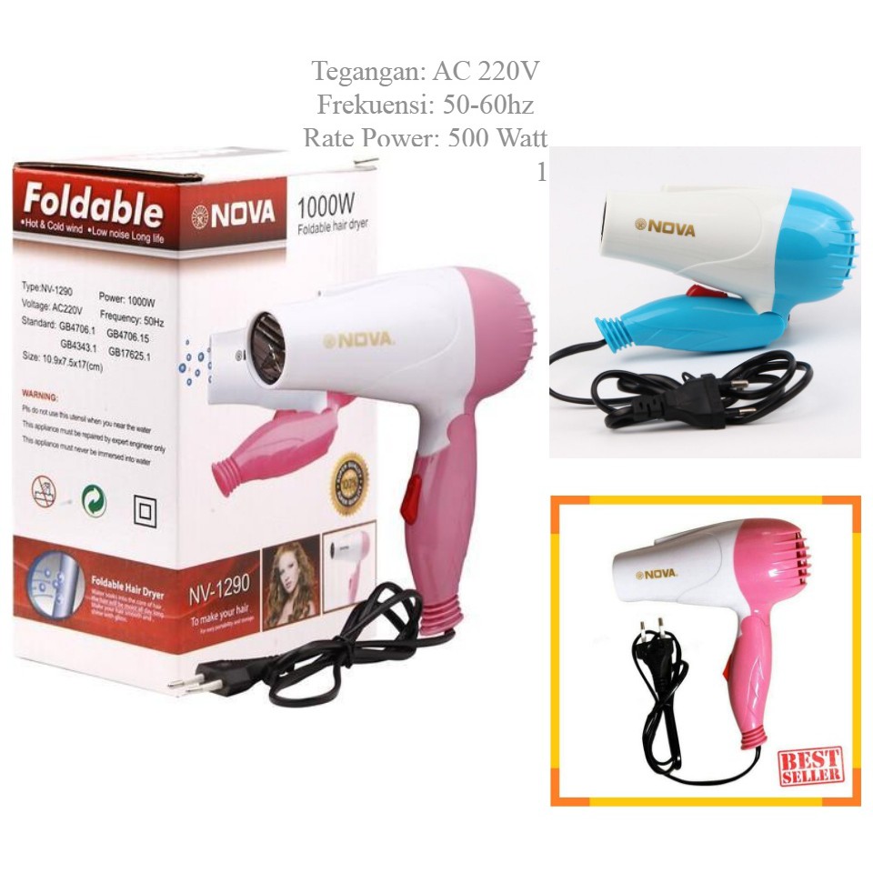 ❄️MATCHA❄️ HAIR DRYER NOVA 1290 FOLDABLE - PENGERING RAMBUT NOVA FOLDABLE 1000W