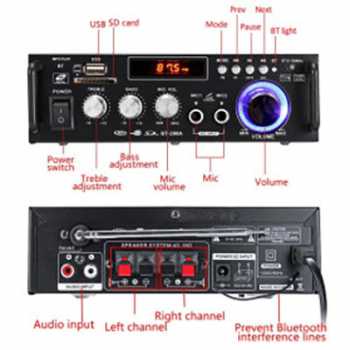 RRS STORE AMPLI BLUETOOT Taffware Bluetooth EQ Audio Amplifier Karaoke FM Radio 600W - AV-298BT 3 IN 1 DUA LUBANG MIC DAN FM Radio, SD Card Slot dan USB