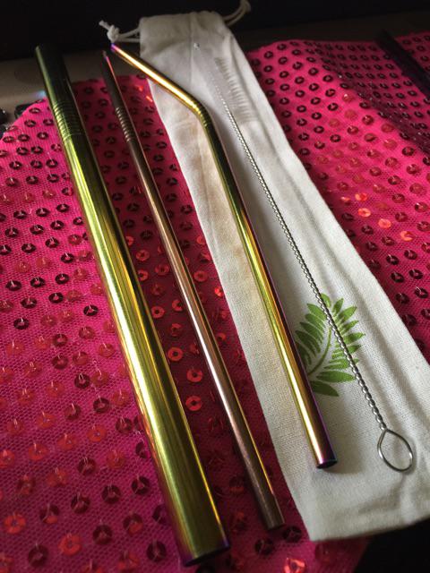Full Set Stainless Straw / Ecofriendly Drinking Straw / Reusable Straw With Brush & Pouch