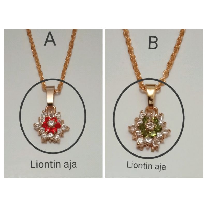 NB46. Liontin xuping Kalung wanita lapis emas dgn mata zircon