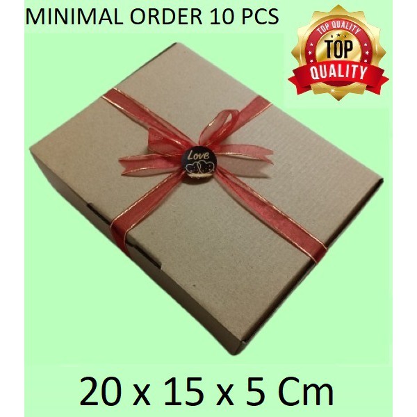 

20x15x5 cm Dus Kotak Kraft Polos Packing Cake Kue Pizza Bolu Permen Souvenir