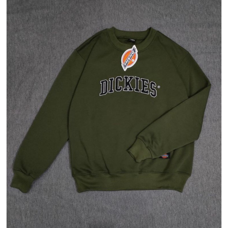 Sweatshirt Diskies Hijau Army/Sweater Crewneck Dickies Unisex/Sweater Diskies ORI COD(Bisa Bayar Di 