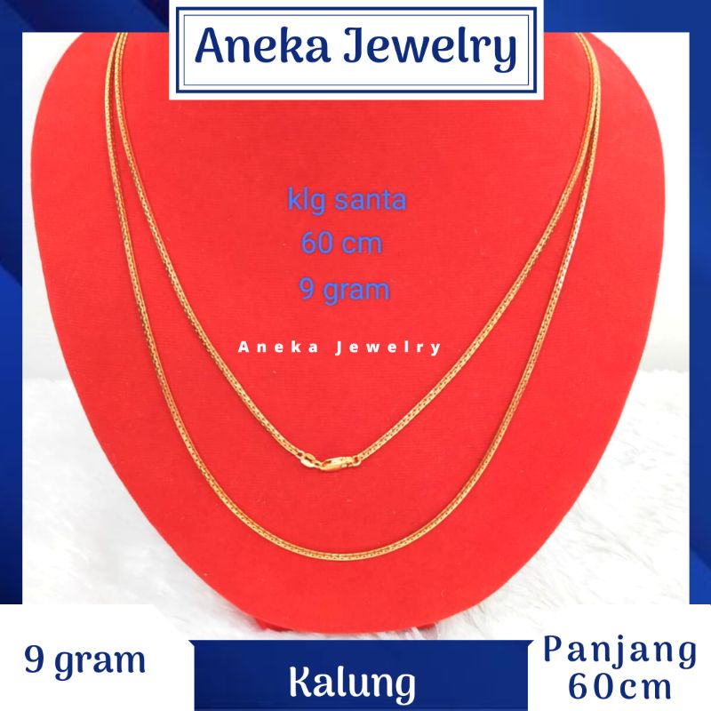 Kalung Italy Santa Pj 60cm, Perak 925, Sepuh Emas Rosegold