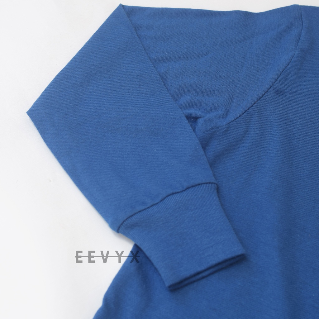 Kizzu Baju Kaos Anak Laki Laki Lengan Panjang Umur 1-12 Tahun - CO Biru - Eevyx Store