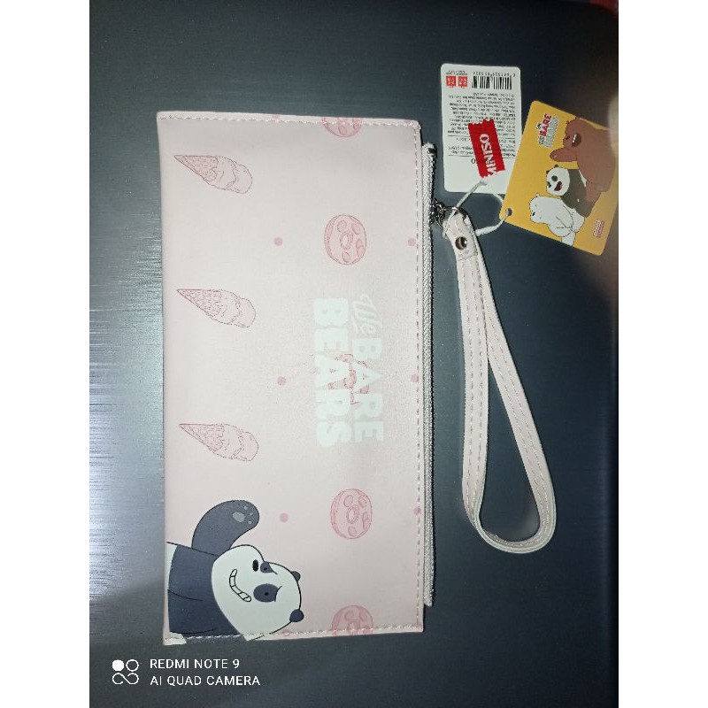 Miniso Dompet Kosmetik Motif BareBears Warna Pink