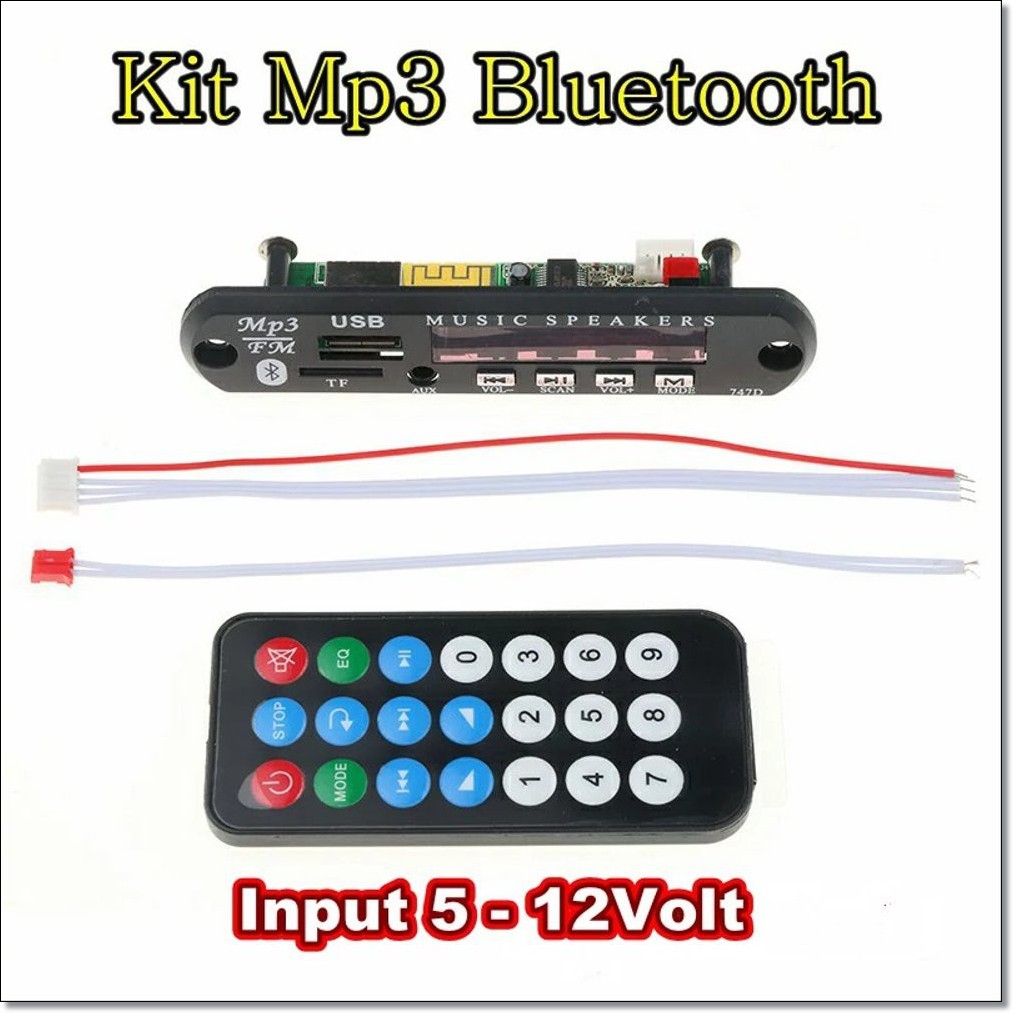 Kit Mp3 Bluetooth 5 - 12v - Car Mp3 Player Modification Car Kit Wireless FM Receiver Mp3