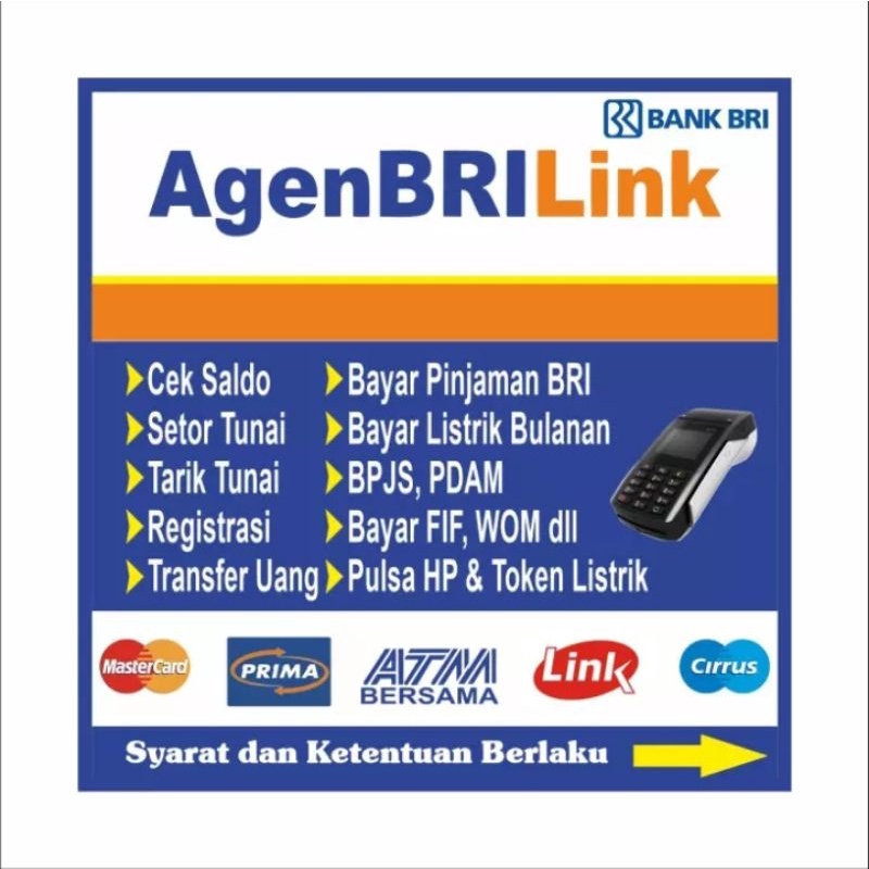 Jual Cod Spanduk Banner Agen Brilink Bank Bri Bisa Request Nama