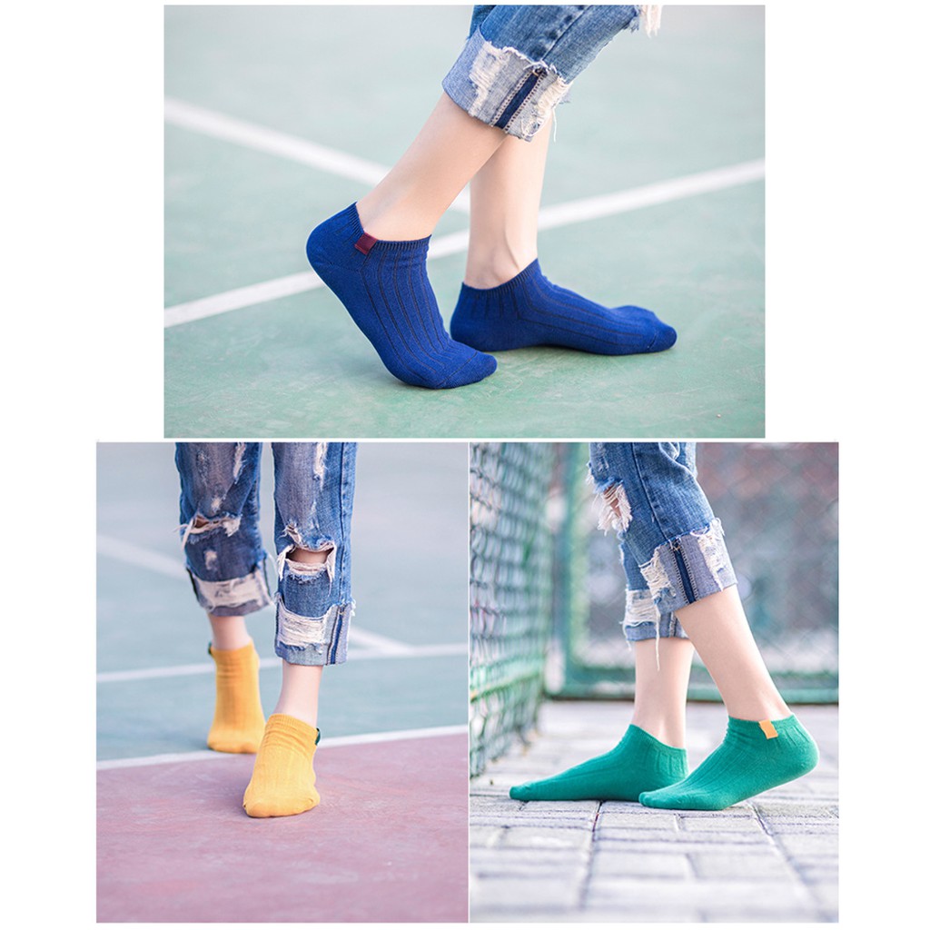 FYGALERY D020 Kaos Kaki Polos Wanita KaosKaki Ankle Pendek Korea Murah Short Socks-5