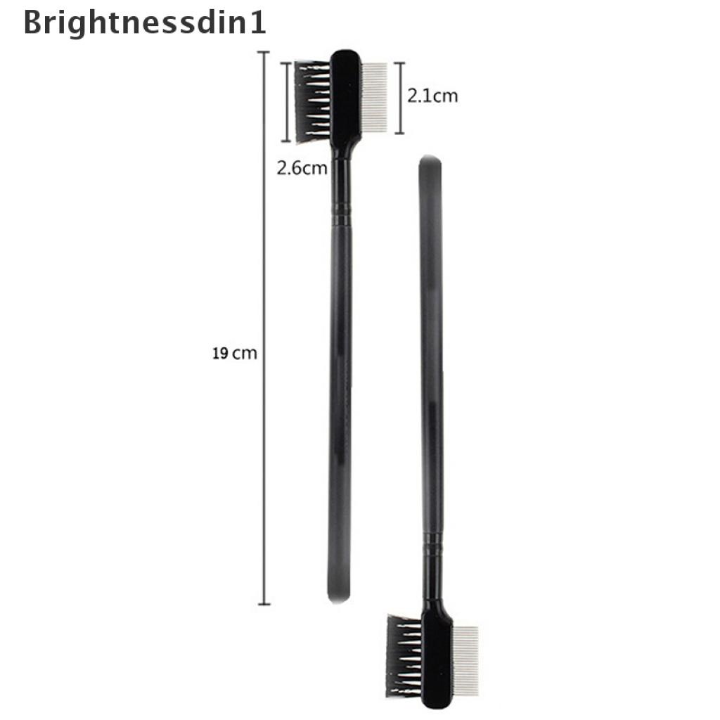 1 Pc Brush Sisir Extension Bulu Mata Alis Model Dual-Comb Bahan Metal Steel Untuk Alat Makeup